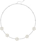OGD Gold Pearl Necklaces Set for Women 14K Gold Plated Dainty Layered Pearl Cute Daisy Pearl Choker Gold Necklace Gifts for Women Gold Trendy Jewelry Gifts