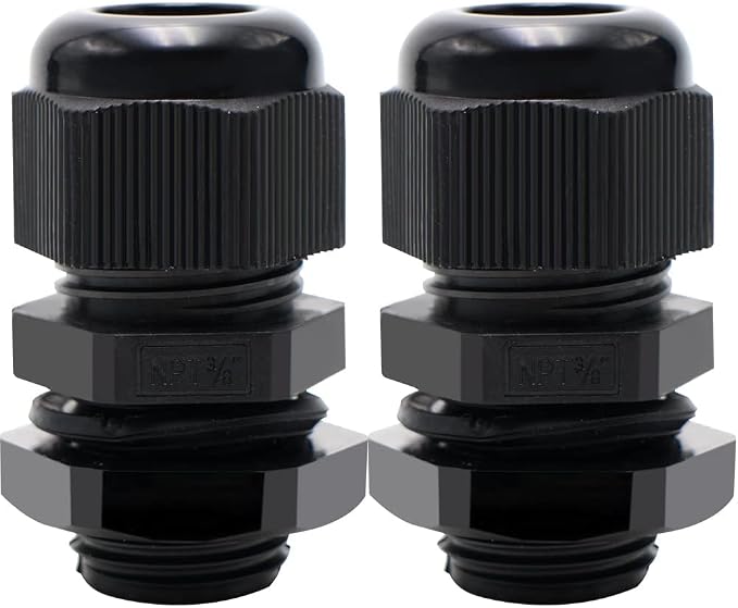 30-Pack 3/8" NPT Cable Glands, IP68 Waterproof Nylon PA66 Strain Relief Cord - Image 6
