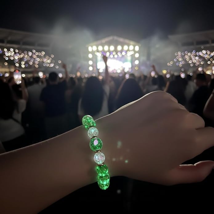 Handmade Glow-in-the-Dark Beaded Bracelet, Luminous Wrist Accessory, Fashion Bracelet for Women, Ideal Gift for Night Events, Parties & Birthdays