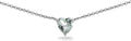 Birthstone Necklace for Women - Genuine or Synthetic Gemstone, 7mm Heart Solitaire, Short Dainty Layered Choker, Silver