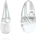 Acrylic Hoop Earrings Sterling Silver Lucite Clear Resin Rectangle Transparent Hoops for Women
