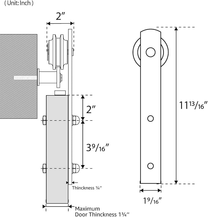 SMARTSTANDARD 6.6ft Sliding Barn Door Hardware kit, Fit 36-40" W Doorpanel | - Image 6