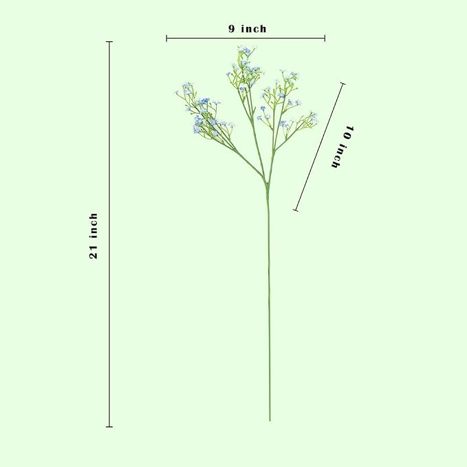 21'' Babys Breath Artificial Flowers 12 Pcs Blue Gypsophila Faux Flowers | - Image 2