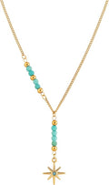 MINACHI Bohemian Created Turquoise Beaded Y-Necklace, Turquoise-toned Multi-shaped Pendant, Dainty Elegant Jewelry for Women