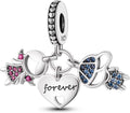 Parmuz 925 Sterling Silver Charm for Bracelet Necklace Dangle Love Mom Ocean travel Butterfly Party Charm Beads Pendants DIY Jewelry for Women