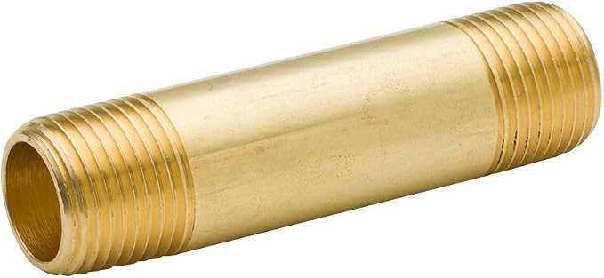 Brass Pipe Fitting Long Nipple 1/2" NPT Male x 1/2" NPT Male - Image 2