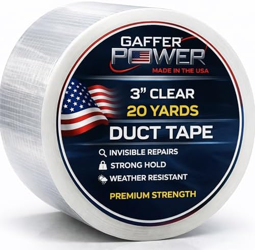 Gaffer Power Clear Repair Tape 3 in x 20 Yds, Waterproof, Made in USA by GafferPower