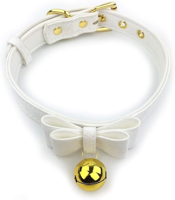 Bell Choker Collar Necklace Lolita Bow Collar Cat Kitty Velvet Necklace