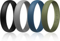 Egnaro Silicone Rings for Her, Rubber Wedding bands for Him, Breathable Engagement thin Unisex Design, Variety Multipack 1-7