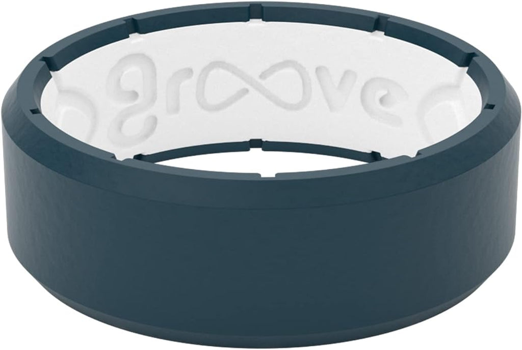 Groove Life Edge Silicone Ring - Breathable Rubber Wedding Rings for Men, Unique Design, Comfort Fit Ring