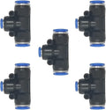 zjxed 5 Pcs 3/8" x 1/4"x 3/8" Pneumatic T Shaped 3 Way Tube Reducer Connector by ROZESAZZ