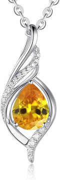 Birthstone Necklaces for Women Infinity Pendant S925 Sterling Silver Teardrop Pendant Necklace Anniversary Birthday Gifts for Women Wife Christmas Gifts for Her Mom Lady