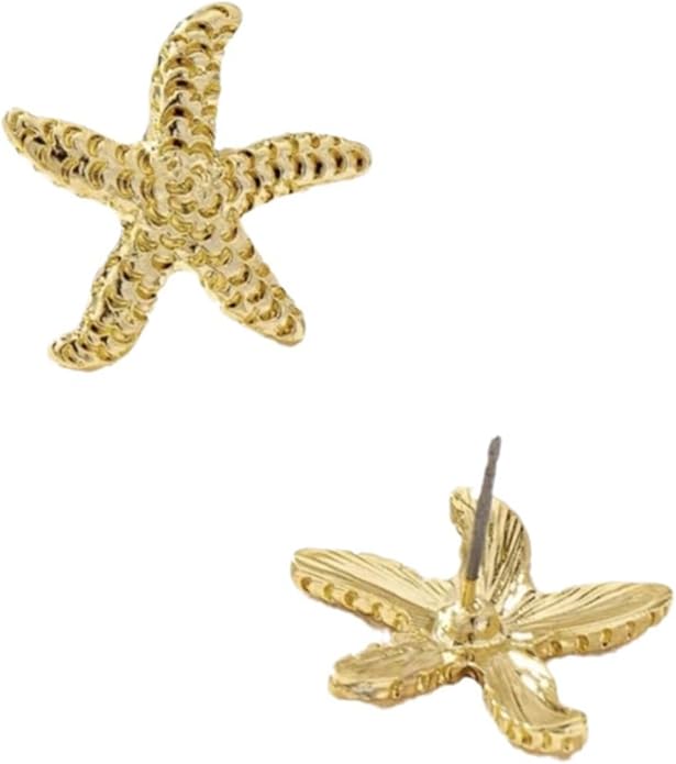 Starfish Stud Earrings for Women Gold Starfish Trendy Drop Dangle Earrings Hypoallergenic Summer Beach Ocean Jewelry