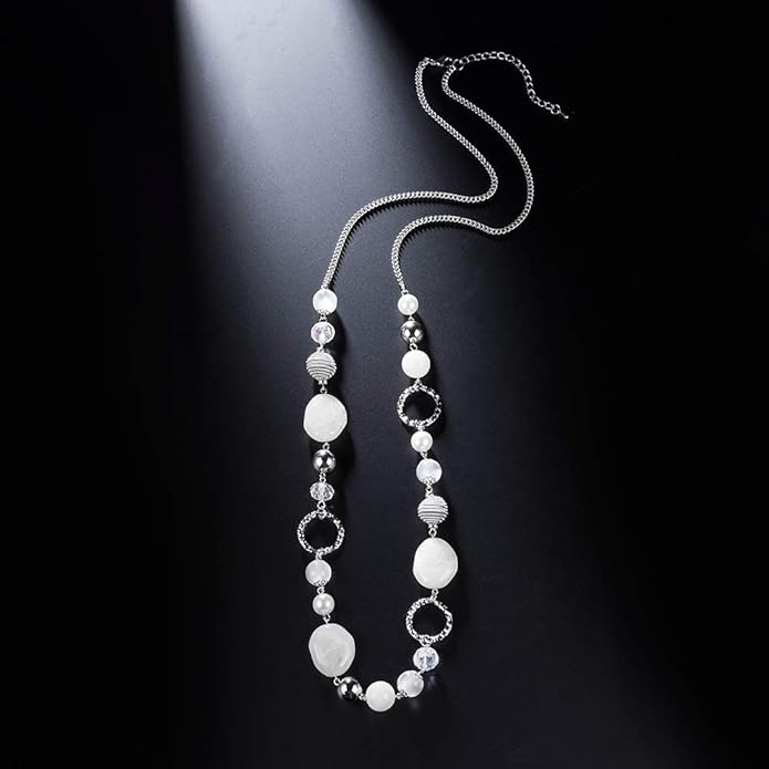 PEARL&CLUB Long Beaded Necklaces For Women - Sweater Chain Fashion Jewelry Necklace Gifts For Women
