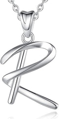 EUDORA Sterling Silver Initial Necklaces for Women, Classic 26 Letter Neckless Gifts for Girls, Sister, Mother Daughter, 18 inch Chain