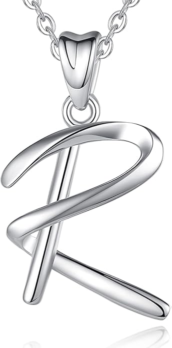 EUDORA Sterling Silver Initial Necklaces for Women, Classic 26 Letter Neckless Gifts for Girls, Sister, Mother Daughter, 18 inch Chain