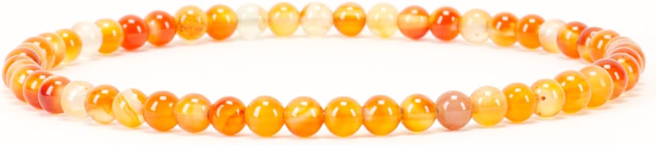 Cherry Tree Collection - Small, Medium, Large Sizes - Gemstone Beaded Bracelets For Women and Men - 4mm Round Beads