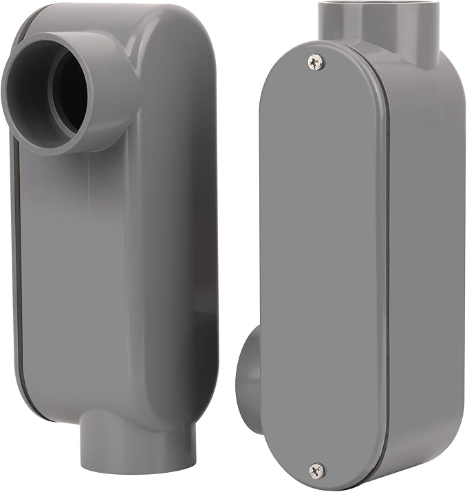 2Pack 1-1/2 Inch Rigid PVC Conduit Body Type LL 1.50IN Slip x Slip PVC Conduit - Image 6
