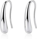 S925 Sterling Silver Stud Earrings for Women, Animal Cat & Dog Studs and Minimal Teardrop Ear Climber, Hypoallergenic Earrings for Sensitive Ears, Gift Box Included