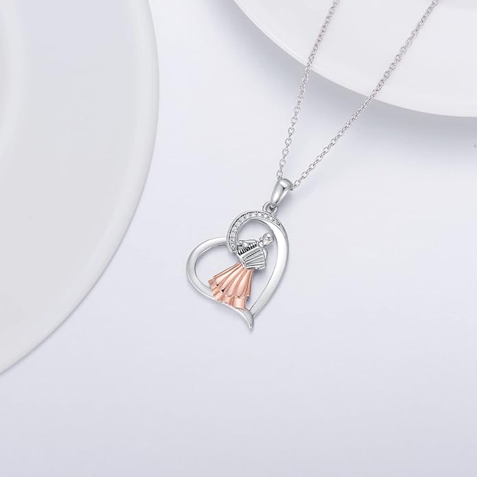Violinist Necklace Sterling Silver Music Crystal Jewelry Saxophone Cello Violin Piano Flute Music Note Necklace Music Gifts for Women Girl Daughter