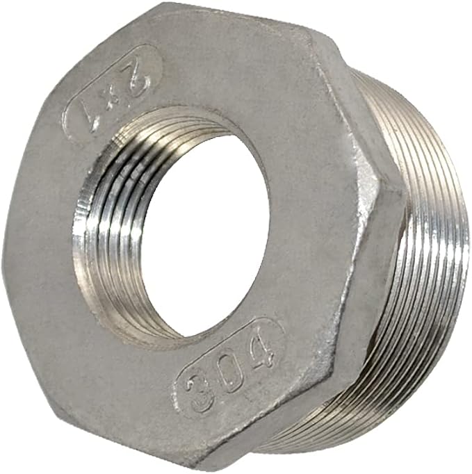 1/4" Male NPT to 1/8" Female NPT Female Reducing/Reducer Bushing Pipe Fitting - Image 2
