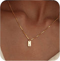 Initial Necklaces for Women 14K Gold Plated Letter Necklace Dainty Name Pendant Necklace Personalized Christmas Gifts for Women Trendy Gold Jewelry
