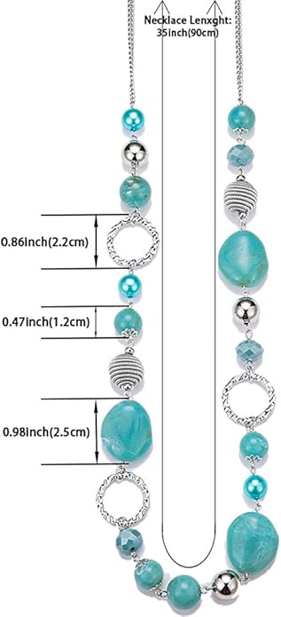 PEARL&CLUB Long Beaded Necklaces For Women - Sweater Chain Fashion Jewelry Necklace Gifts For Women