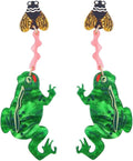 Creative Acrylic Frog Dangle Earrings for Women Lightweight Cute Summer Green Animal Eatting Insect Statement Drop Dangling Earrings Exaggerated Fun Halloween Theme Party Jewelry (Moth)