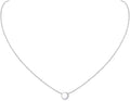 ChicSilver Personalized 925 Sterling Silver Dainty Small Heart/Star/Moon/Dot/Triangle Pendant Necklace for Women, Silver/Gold/Rose Gold/Black (with Gift Box)