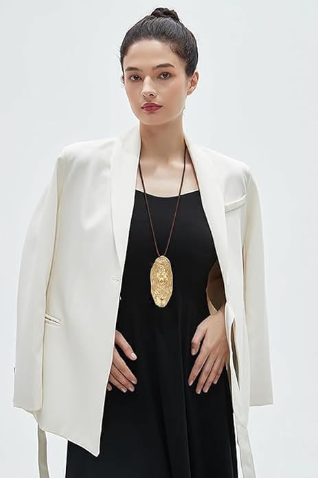 Women's Leather Long Necklace Bohemian Style Circle Retro Pendant Necklace Women's Jewelry
