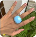 Rrdaily Cute Resin Ring for Women, Chunky Acrylic Plastic Rings Simple Aesthetic Jewelry Christmas Birthday Gifts