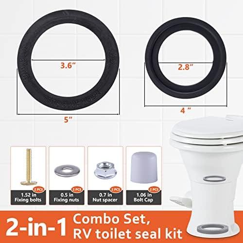 boeemi RV Toilet Seal Kit for Dometics 300 310 320 Series, 2-in-1 Combo - Image 6