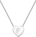 YL Initial Necklace 925 Sterling Silver Heart Letter Pendant A-Z Alphabet Cubic Zirconia Jewelry for Women