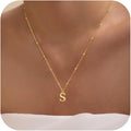 Valentines Gifts for Her Women - Initial Necklaces for Women Dainty 14k Gold Plated A-Z Letter Pendant Name Necklaces Cute Charm Choker Fashion Accessories Non Tarnish Trendy Jewelry Gift