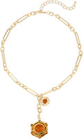 14K Gold-tone Sun Pendent Necklace for Women Chunky Gold Plated Necklace Unisex