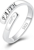 Fookduoduo 925 Sterling Silver Ring Inspirational Jewelry adjustable Wrap Open Rings for Women