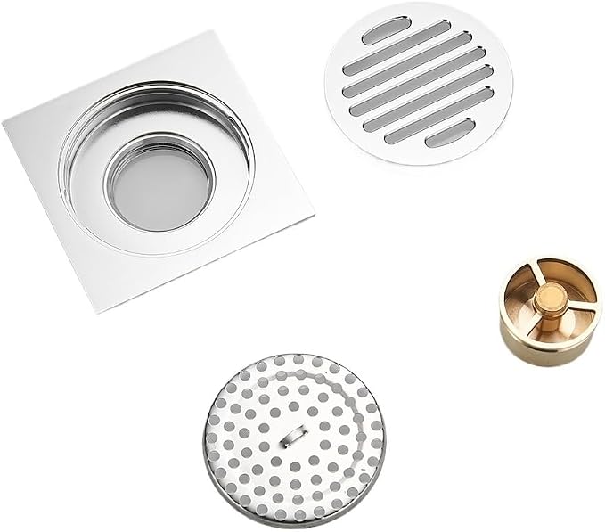 1pc Silver Square Floor Drain 10 * 10cm - Image 5