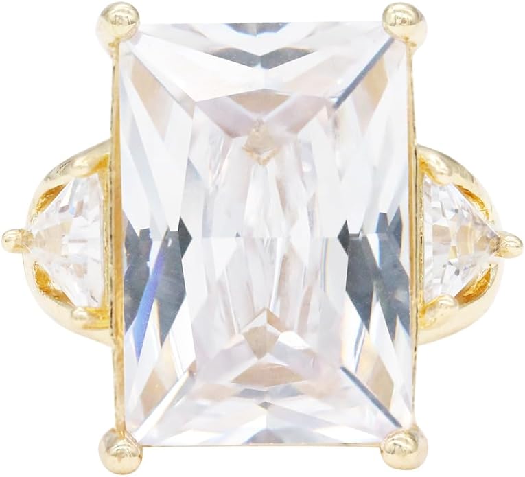 Lavencious Big Bold Radiant CZ Stones Stretch Rings for Women Size for 7-9