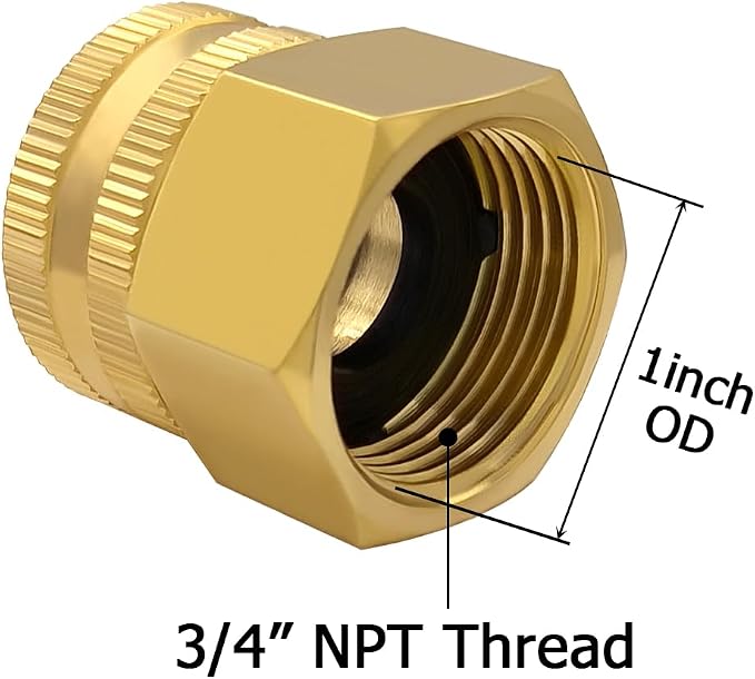 Hooshing 3PCS Garden Hose Adapter 3/4" NPT Female to 3/4" GHT Female Thread | - Image 2