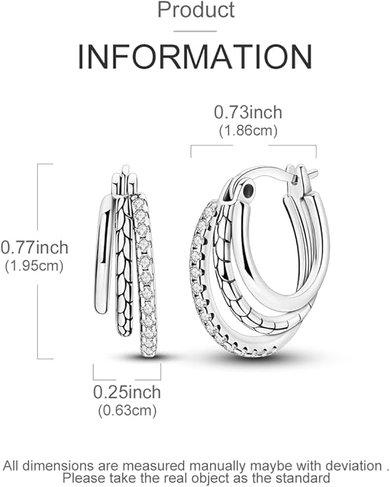 Parmuz 925 Sterling Silver Huggie Hoop Earrings Butterfly Posts Thick Chunky Hoops for Women Small Tiny cuff Cubic Zirconia Snake Heart Earring