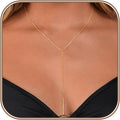 Lariat Gold Necklace for Women Dainty Long Necklace 14k Gold Plated/Silver Y-Shaped Pendant Drop Chain Trendy Layered Pearl/Beaded/CZ Necklaces Simple Gold Jewelry For Women Gift