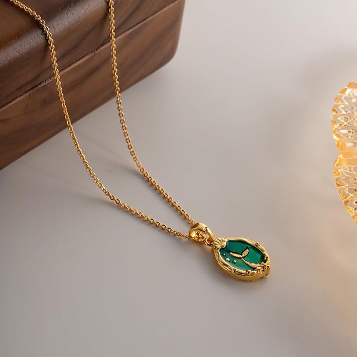 IBARA Women Gold Dianty Necklace Sun Crescent Moon Star Evil Eye Lock Lovely Heart Flower Butterfly Pearl Pendant Coin Necklaces 18K Gold CZ Diamond Filled Chain Boho Beach Simple Handmade Jewelry