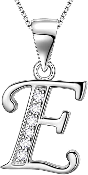 Aurora Tears Letter Necklace Initial 925 Sterling Silver Alphabet Pendant Crystal Name Gift Women Cubic Zirconia Jewelry