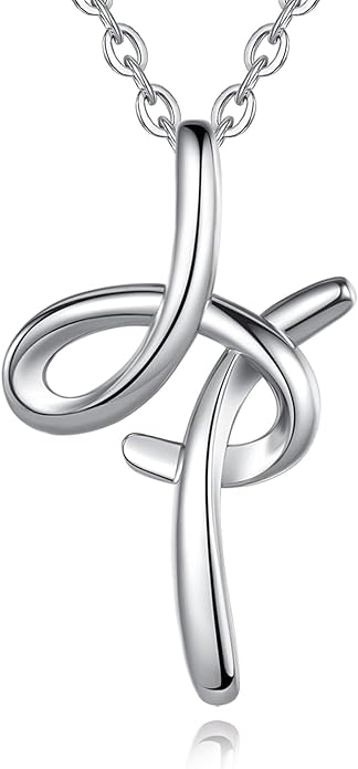 EUDORA Sterling Silver Initial Necklaces for Women, Classic 26 Letter Neckless Gifts for Girls, Sister, Mother Daughter, 18 inch Chain