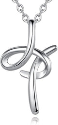 EUDORA Sterling Silver Initial Necklaces for Women, Classic 26 Letter Neckless Gifts for Girls, Sister, Mother Daughter, 18 inch Chain