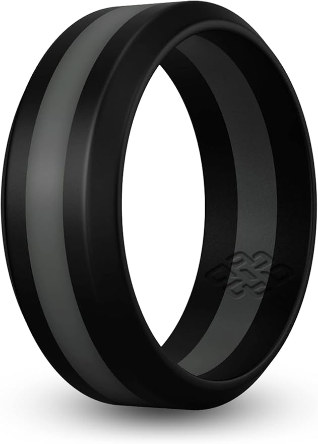 Knot Theory Striped Silicone Ring for Men and Women – Black, Grey, Red, Blue, Orange, Yellow, Purple