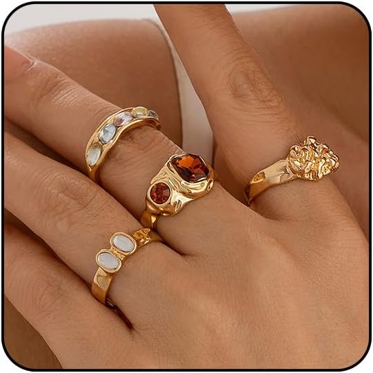 Sora Tuki Rings for Women Chunky Rings Set Adjustable Stackable Ring for Women Bold Thick Statement Ring Trendy Chunky Jewelry
