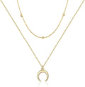 Turandoss Dainty Layered Choker Necklace, Handmade Y Pendant Necklace Multilayer Bar Disc Necklace Adjustable Layering Choker Necklaces for Women