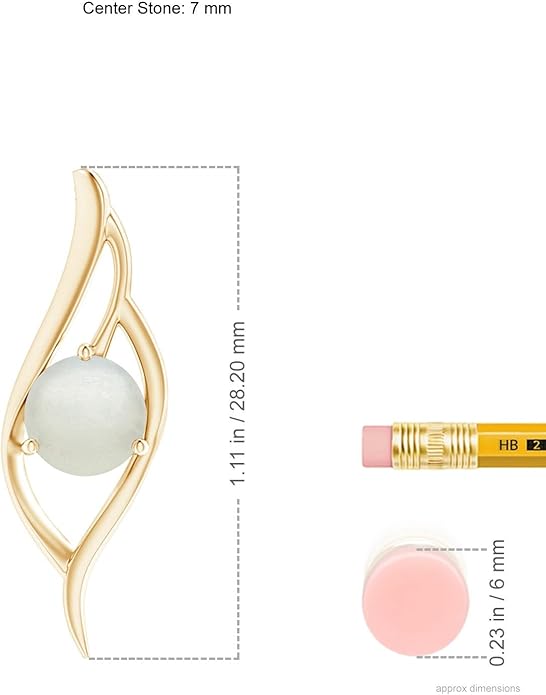 Angara Natural Moonstone Pendant for Women | Moonstone Angel Wing Bypass Pendant in 14K Solid Gold/Platinum With 18" Chain | Birthday, Anniversary, Gemstone Jewelry Gift