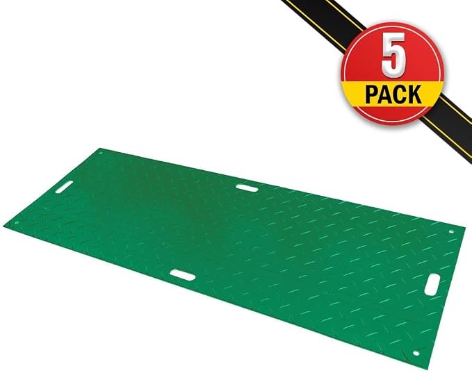 5 Pk 3' x 8' Green Ground Protection Mats - Image 2